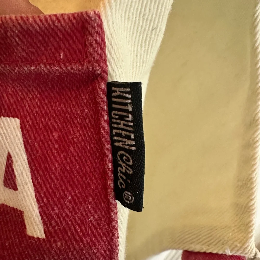 California Republic Canvas Apron in Cream and Red